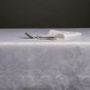Tovaglia lino tessuto jacquard bianco motivo victorian