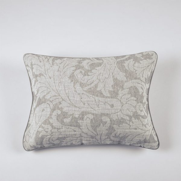 federe decorativa boudoir cuscino ricamo jacquard grigio victorian